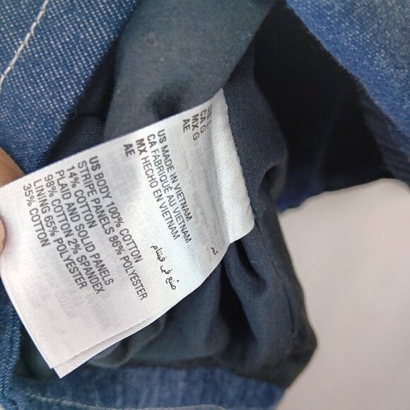 SUN*STONE Men's Southwestern jacket blazer Aztec Tribal Patchwork Denim size L - Picture 5 of 6